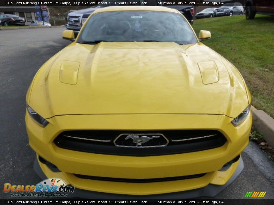 Triple Yellow Tricoat 2015 Ford Mustang GT Premium Coupe Photo #8