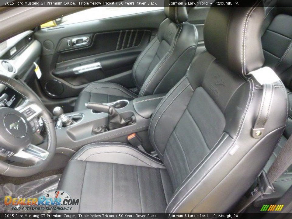 50 Years Raven Black Interior - 2015 Ford Mustang GT Premium Coupe Photo #14