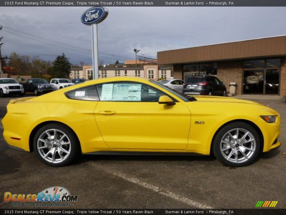 Triple Yellow Tricoat 2015 Ford Mustang GT Premium Coupe Photo #2