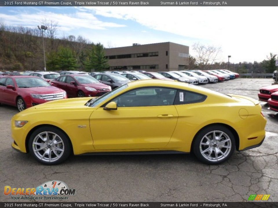Triple Yellow Tricoat 2015 Ford Mustang GT Premium Coupe Photo #6