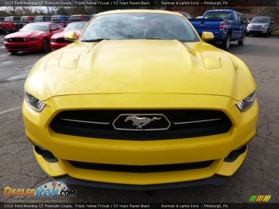 Triple Yellow Tricoat 2015 Ford Mustang GT Premium Coupe Photo #8