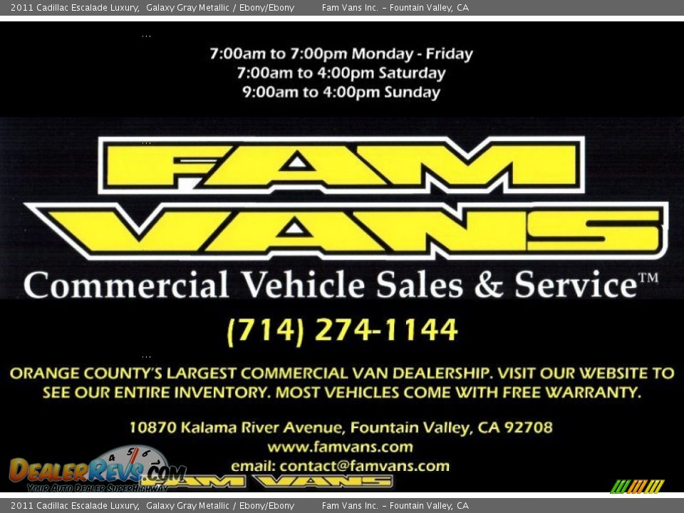 Dealer Info of 2011 Cadillac Escalade Luxury Photo #27