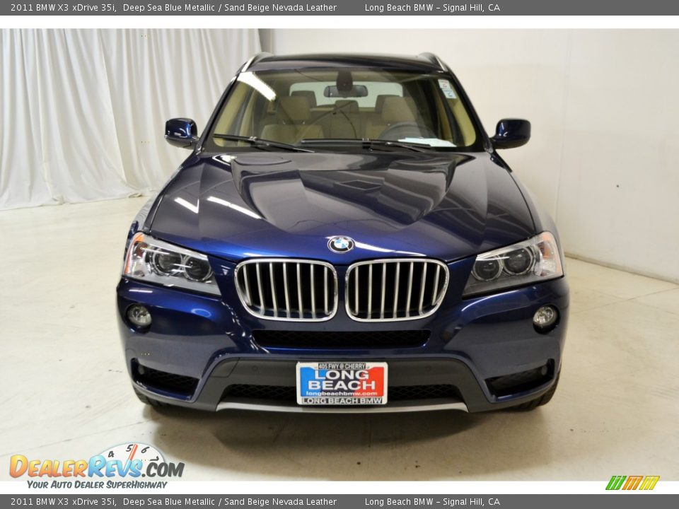 2011 BMW X3 xDrive 35i Deep Sea Blue Metallic / Sand Beige Nevada Leather Photo #4