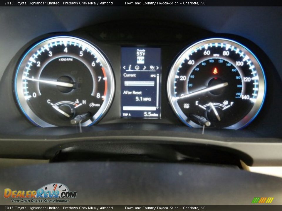2015 Toyota Highlander Limited Predawn Gray Mica / Almond Photo #16