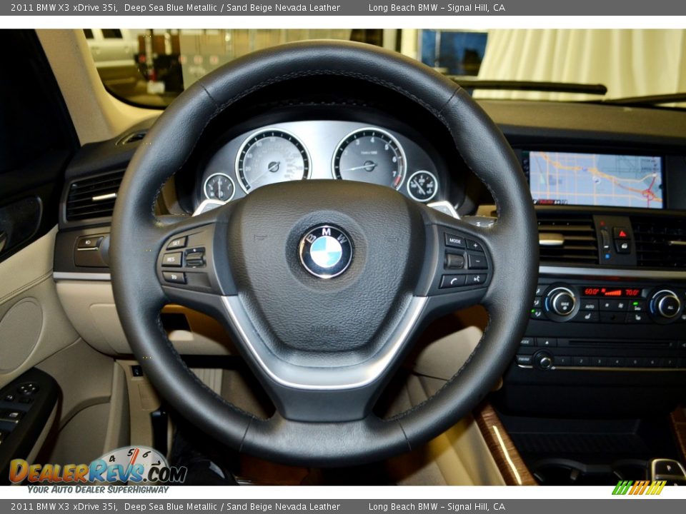 2011 BMW X3 xDrive 35i Deep Sea Blue Metallic / Sand Beige Nevada Leather Photo #24