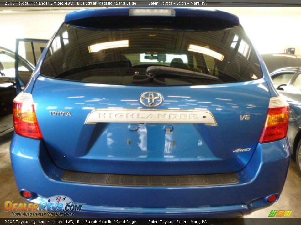 2008 Toyota Highlander Limited 4WD Blue Streak Metallic / Sand Beige Photo #3