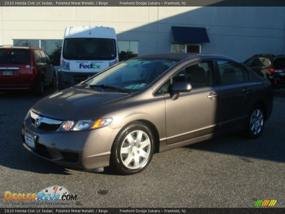 2010 Honda Civic LX Sedan Polished Metal Metallic / Beige Photo #3