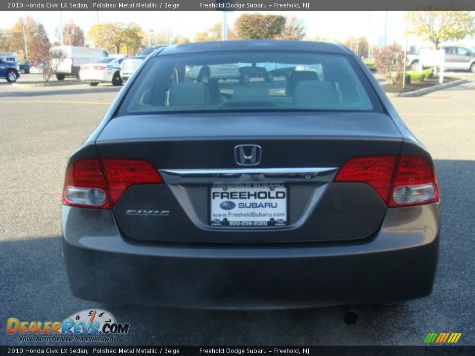 2010 Honda Civic LX Sedan Polished Metal Metallic / Beige Photo #5