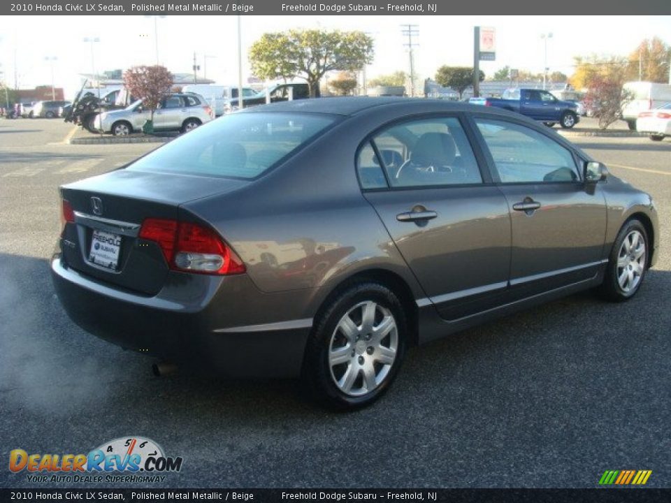 2010 Honda Civic LX Sedan Polished Metal Metallic / Beige Photo #7