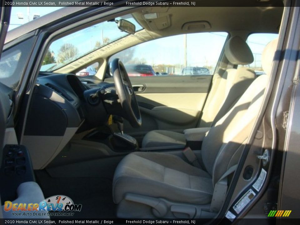 2010 Honda Civic LX Sedan Polished Metal Metallic / Beige Photo #14