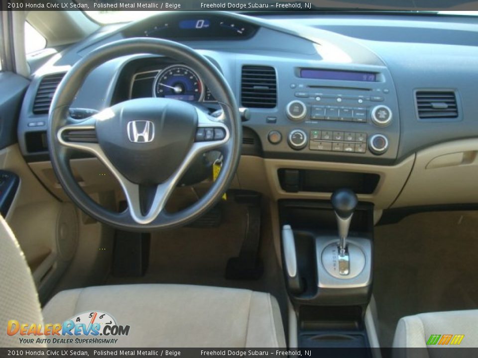 2010 Honda Civic LX Sedan Polished Metal Metallic / Beige Photo #16