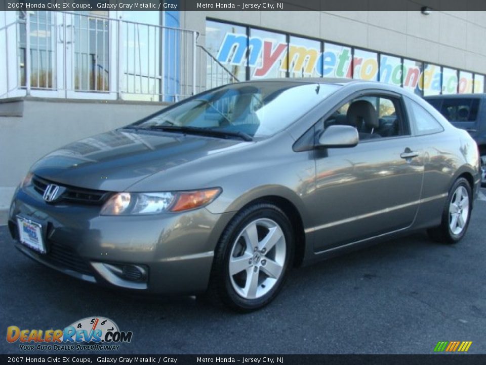 2007 Honda Civic EX Coupe Galaxy Gray Metallic / Gray Photo #1