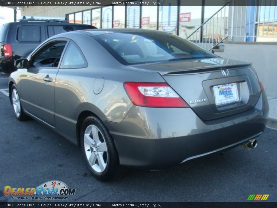 2007 Honda Civic EX Coupe Galaxy Gray Metallic / Gray Photo #4