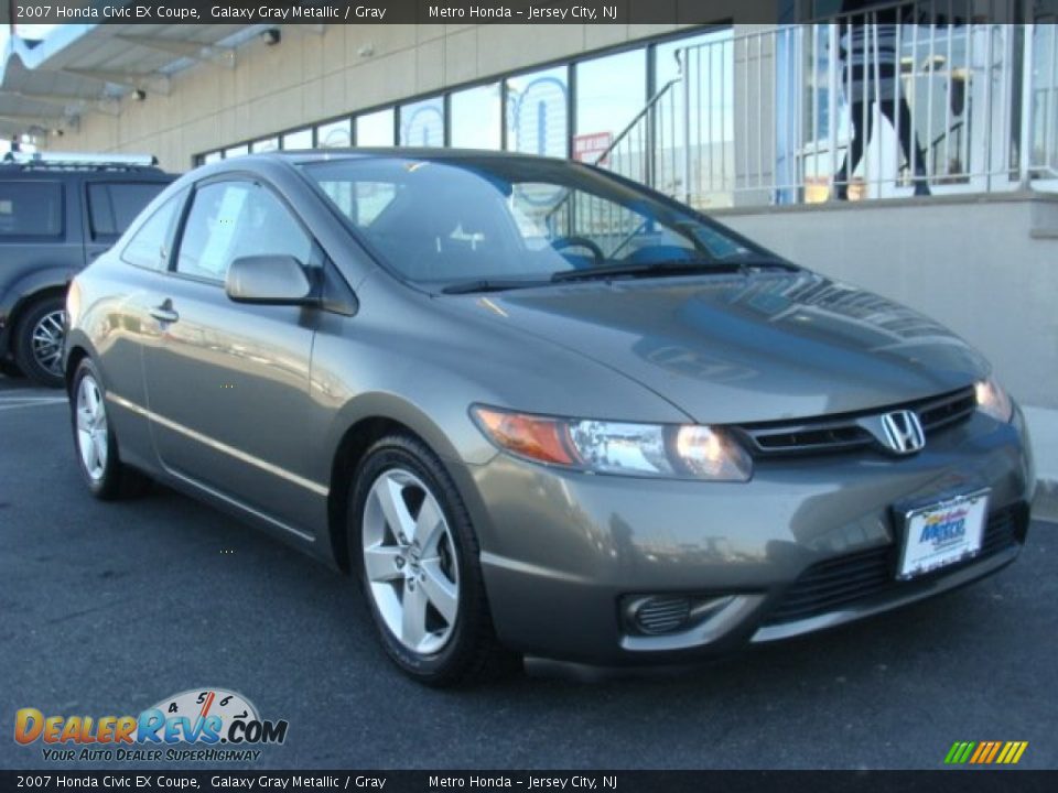 2007 Honda Civic EX Coupe Galaxy Gray Metallic / Gray Photo #6