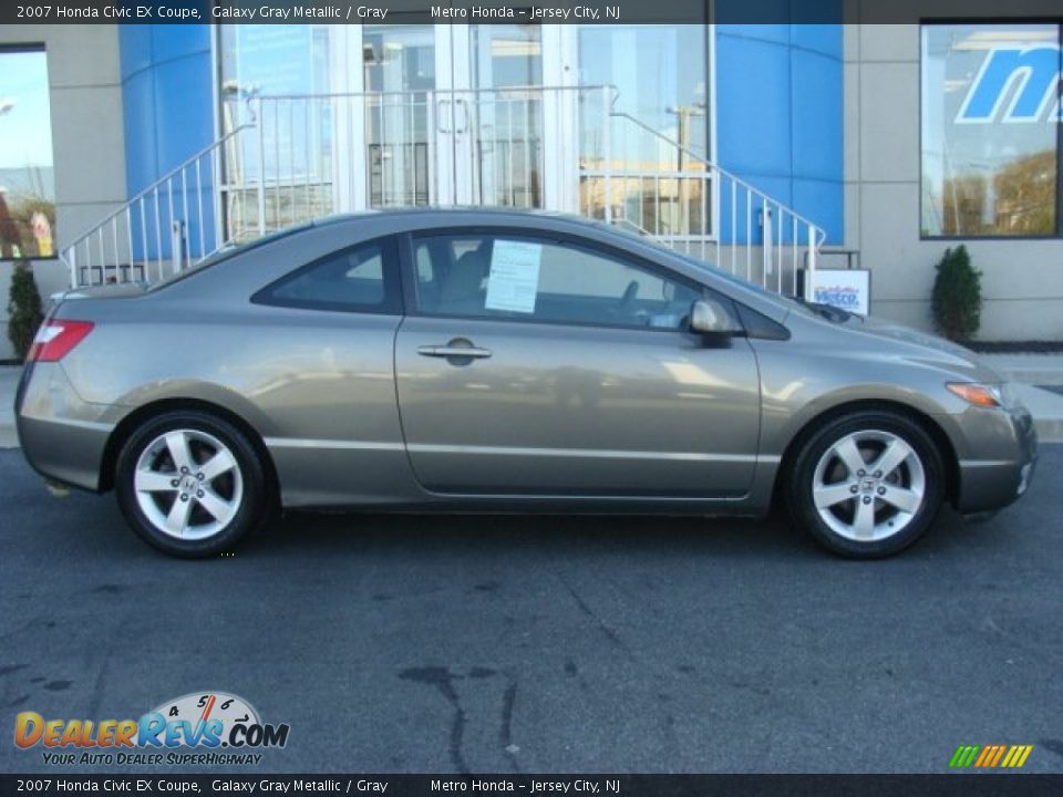 2007 Honda Civic EX Coupe Galaxy Gray Metallic / Gray Photo #7