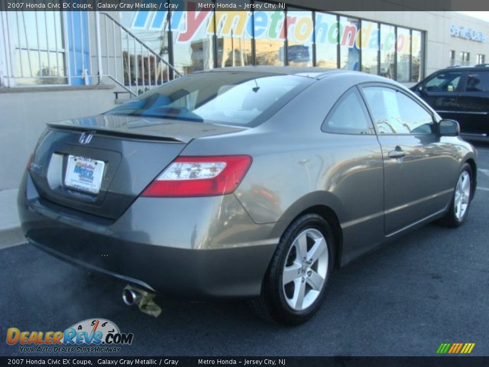 2007 Honda Civic EX Coupe Galaxy Gray Metallic / Gray Photo #8