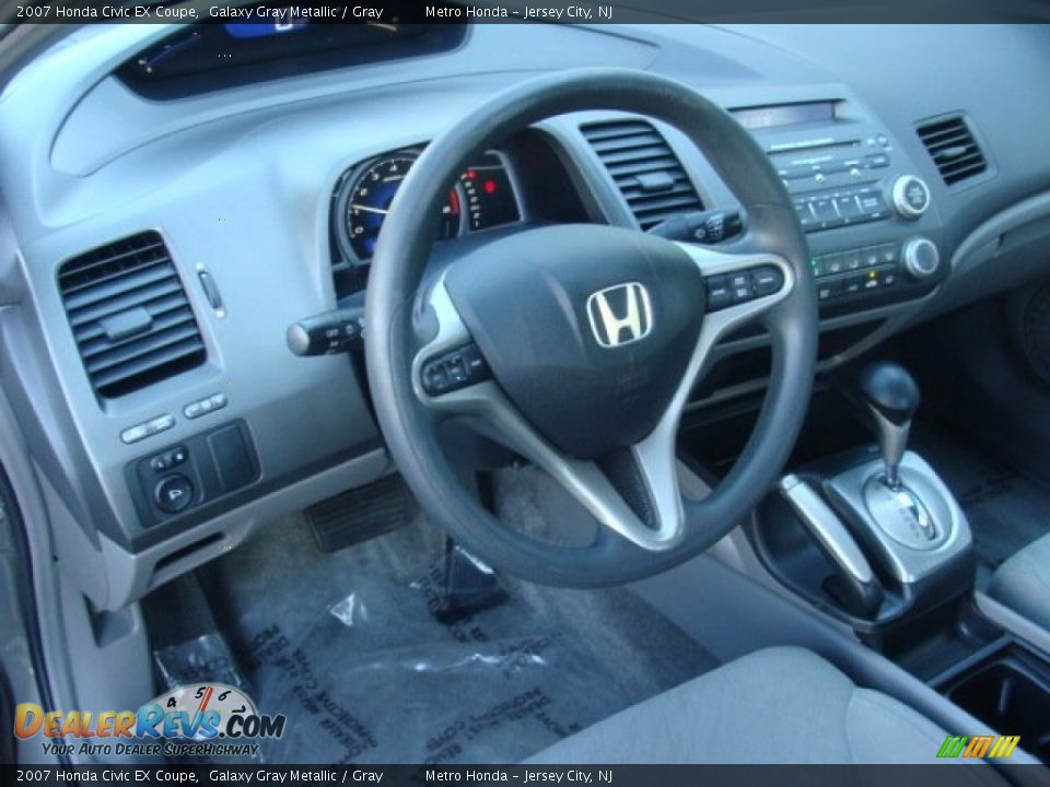 2007 Honda Civic EX Coupe Galaxy Gray Metallic / Gray Photo #11