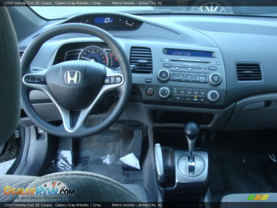 2007 Honda Civic EX Coupe Galaxy Gray Metallic / Gray Photo #14