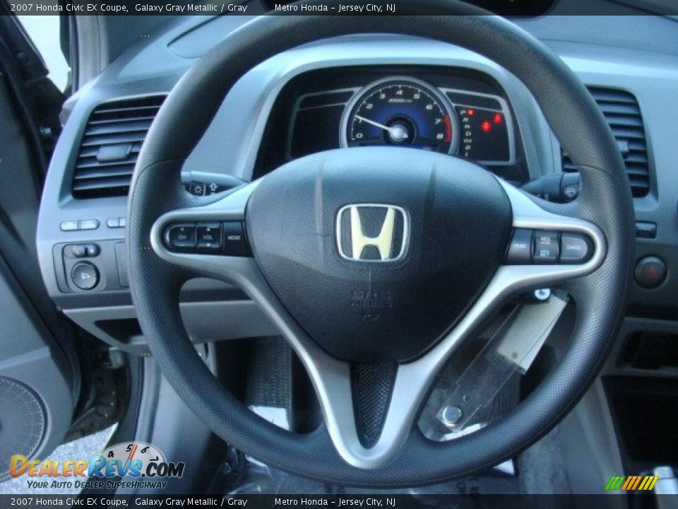2007 Honda Civic EX Coupe Galaxy Gray Metallic / Gray Photo #15