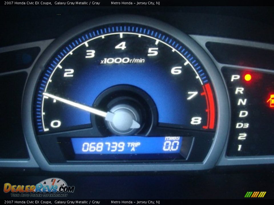 2007 Honda Civic EX Coupe Galaxy Gray Metallic / Gray Photo #18