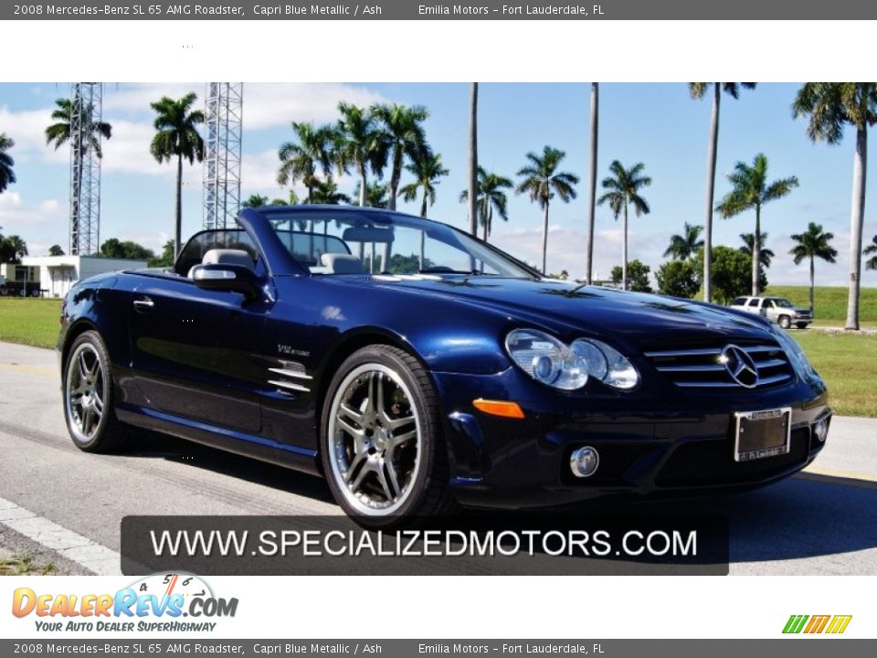 2008 Mercedes-Benz SL 65 AMG Roadster Capri Blue Metallic / Ash Photo #1