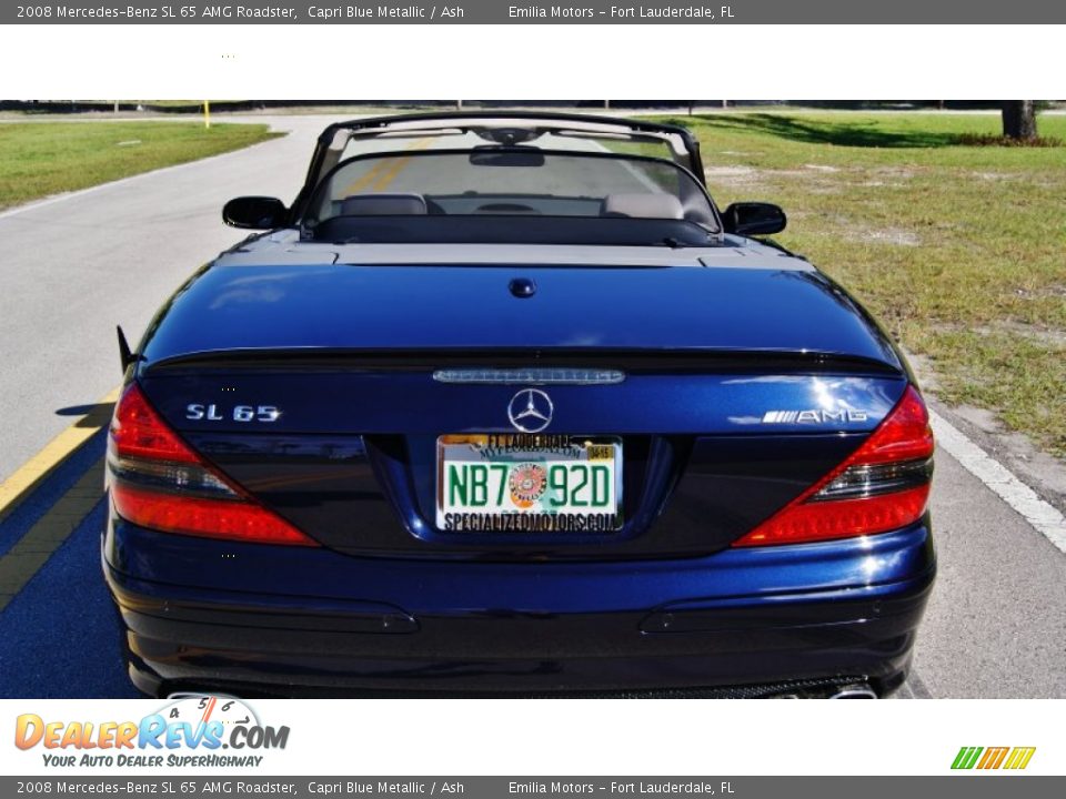 2008 Mercedes-Benz SL 65 AMG Roadster Capri Blue Metallic / Ash Photo #8