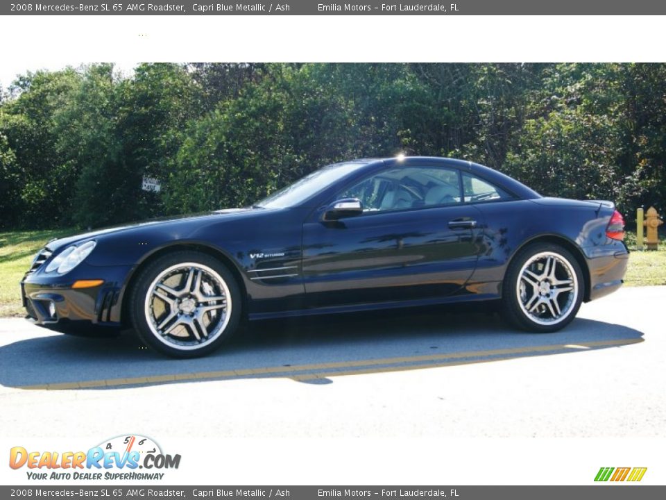 2008 Mercedes-Benz SL 65 AMG Roadster Capri Blue Metallic / Ash Photo #21