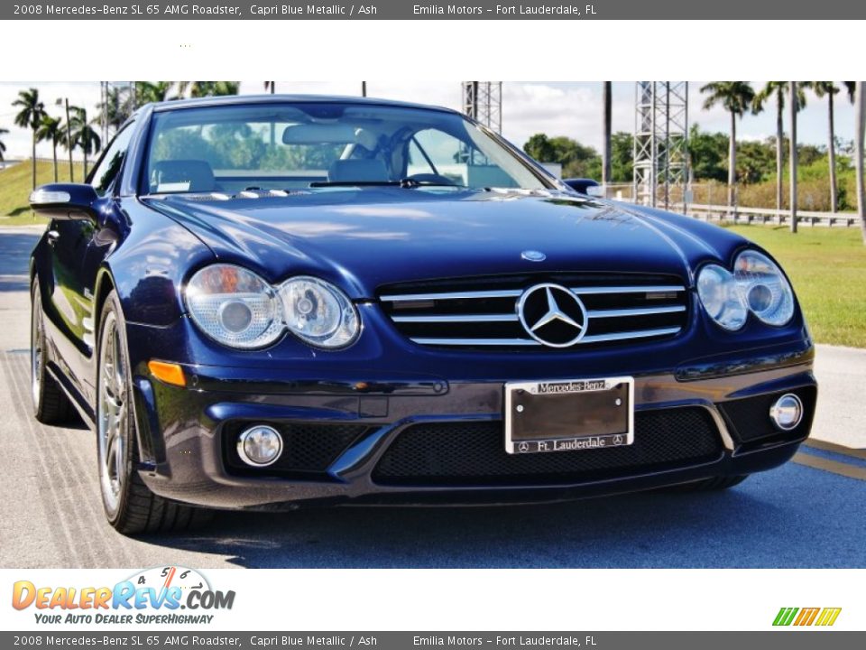 2008 Mercedes-Benz SL 65 AMG Roadster Capri Blue Metallic / Ash Photo #22