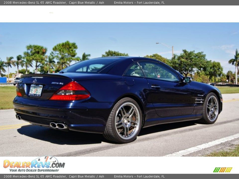 2008 Mercedes-Benz SL 65 AMG Roadster Capri Blue Metallic / Ash Photo #24