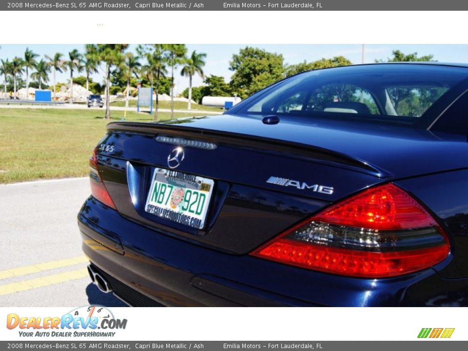 2008 Mercedes-Benz SL 65 AMG Roadster Capri Blue Metallic / Ash Photo #40