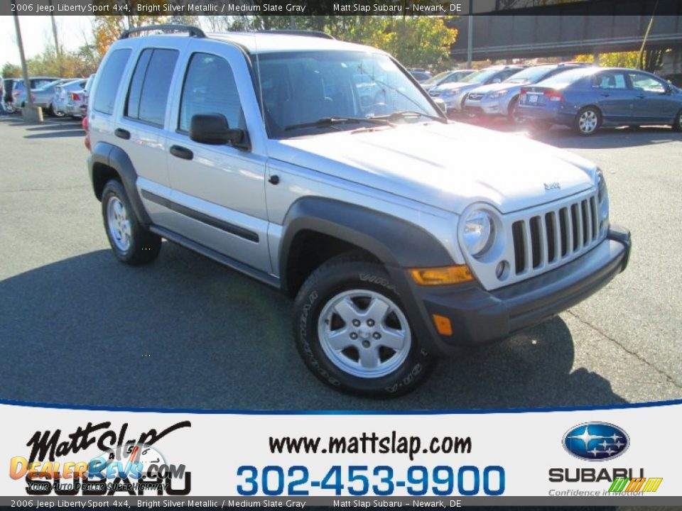 2006 Jeep Liberty Sport 4x4 Bright Silver Metallic / Medium Slate Gray Photo #1