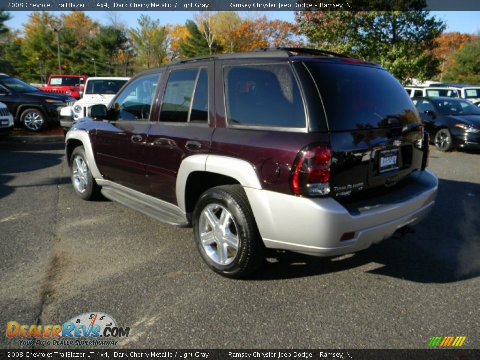 2008 Chevrolet TrailBlazer LT 4x4 Dark Cherry Metallic / Light Gray Photo #9