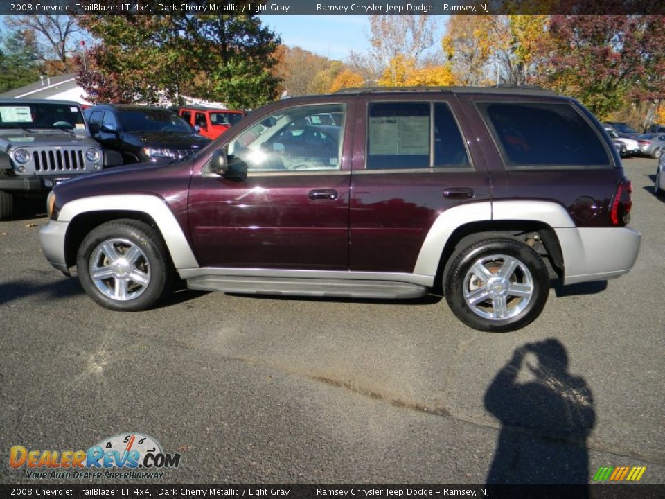 2008 Chevrolet TrailBlazer LT 4x4 Dark Cherry Metallic / Light Gray Photo #10