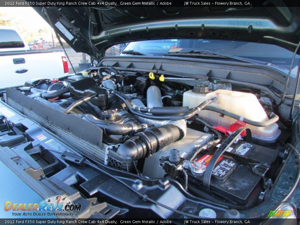 2012 Ford F350 Super Duty King Ranch Crew Cab 4x4 Dually Green Gem Metallic / Adobe Photo #13