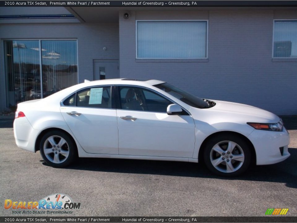 2010 Acura TSX Sedan Premium White Pearl / Parchment Photo #2