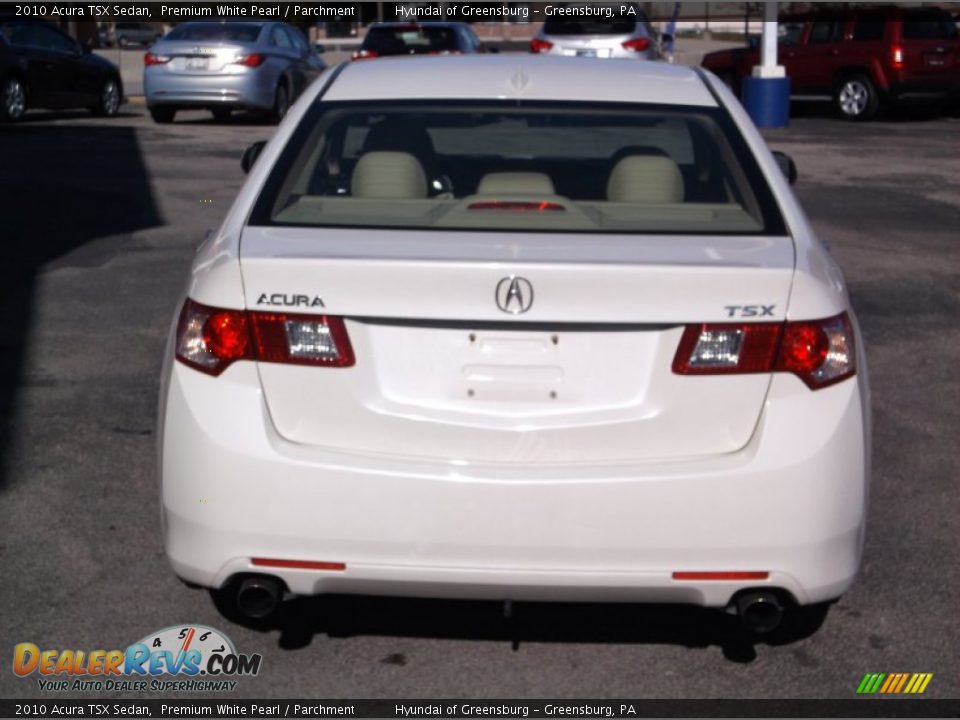 2010 Acura TSX Sedan Premium White Pearl / Parchment Photo #9