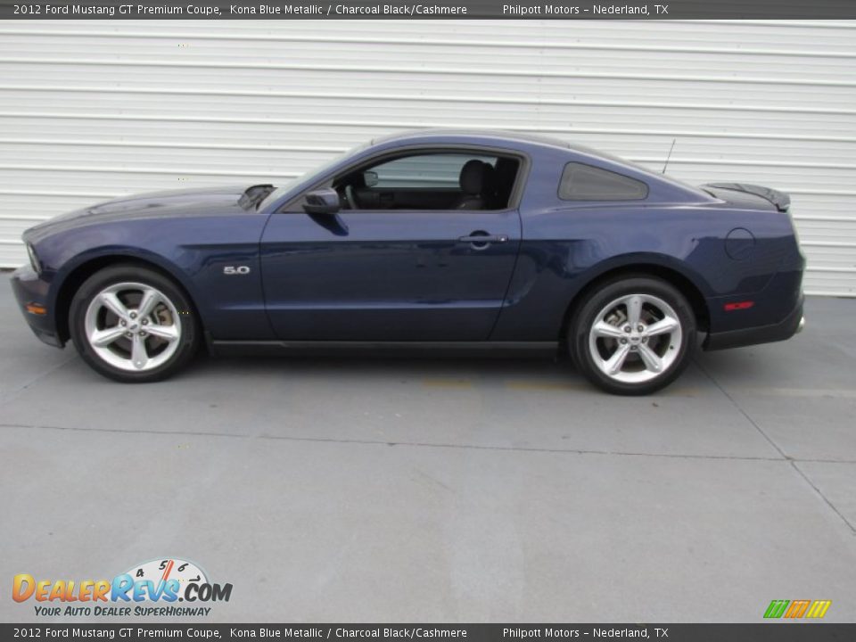 2012 Ford Mustang GT Premium Coupe Kona Blue Metallic / Charcoal Black/Cashmere Photo #3