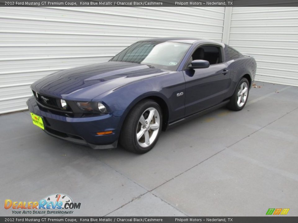 2012 Ford Mustang GT Premium Coupe Kona Blue Metallic / Charcoal Black/Cashmere Photo #4