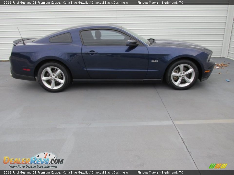 2012 Ford Mustang GT Premium Coupe Kona Blue Metallic / Charcoal Black/Cashmere Photo #8