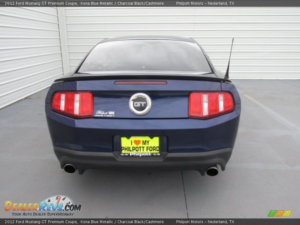 2012 Ford Mustang GT Premium Coupe Kona Blue Metallic / Charcoal Black/Cashmere Photo #10