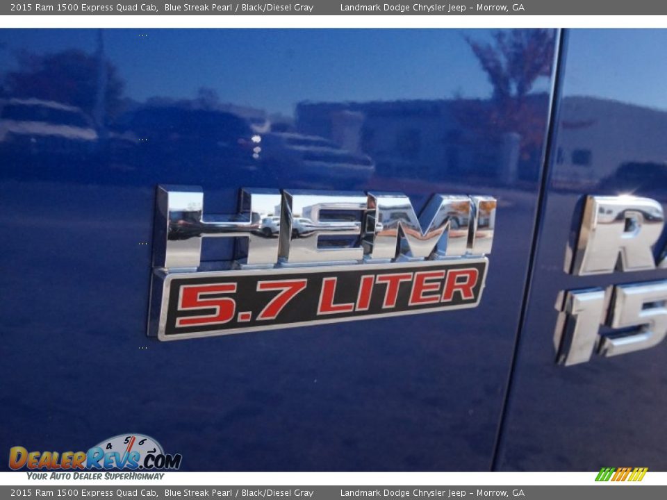 2015 Ram 1500 Express Quad Cab Blue Streak Pearl / Black/Diesel Gray Photo #6