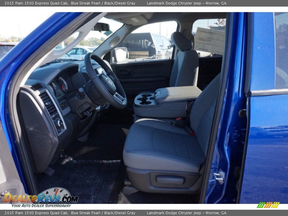 2015 Ram 1500 Express Quad Cab Blue Streak Pearl / Black/Diesel Gray Photo #7