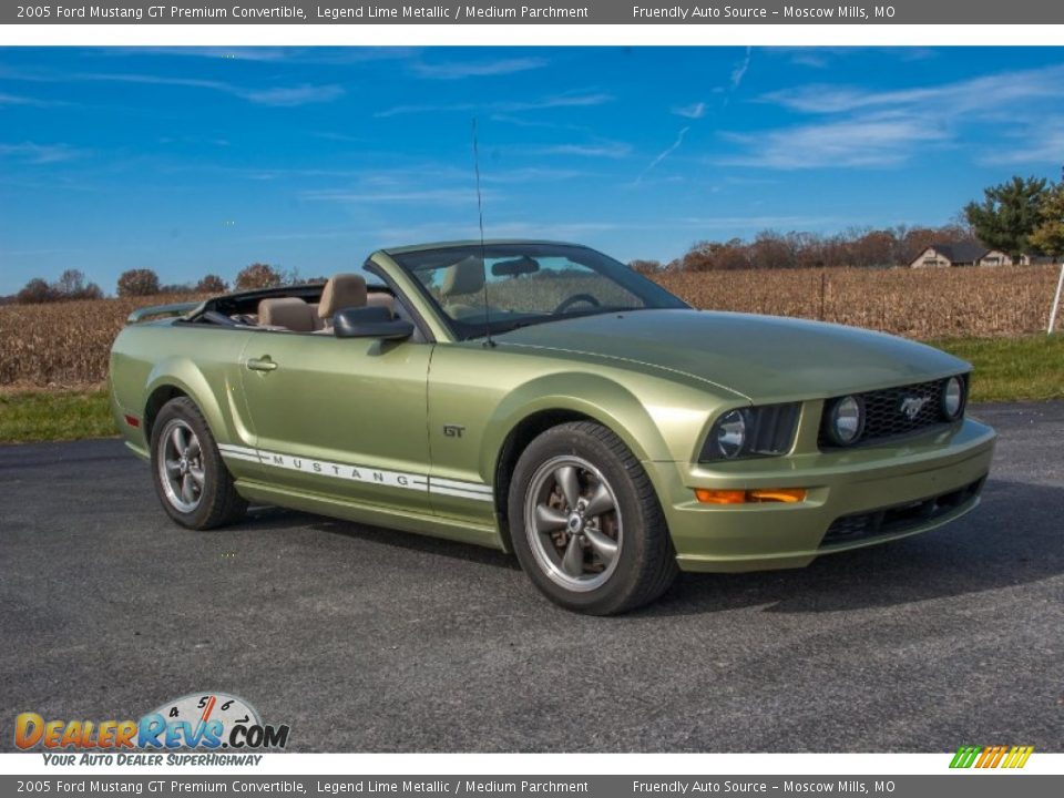 2005 Ford Mustang GT Premium Convertible Legend Lime Metallic / Medium Parchment Photo #17