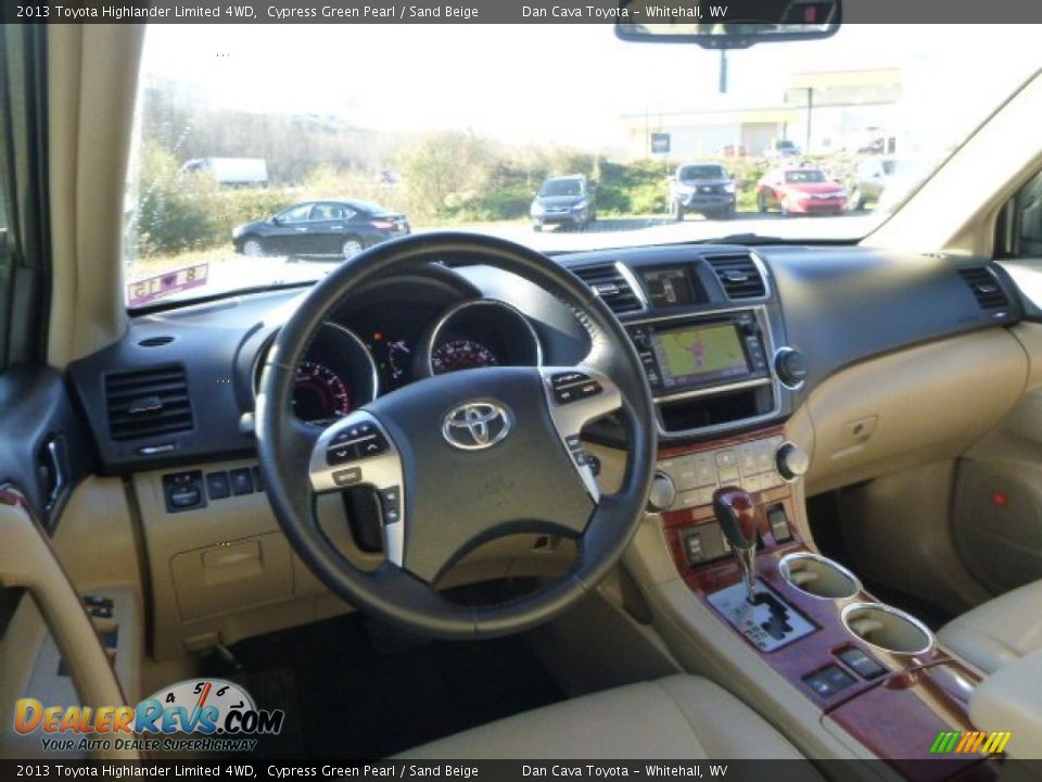 2013 Toyota Highlander Limited 4WD Cypress Green Pearl / Sand Beige Photo #12