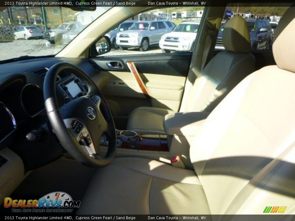 2013 Toyota Highlander Limited 4WD Cypress Green Pearl / Sand Beige Photo #14