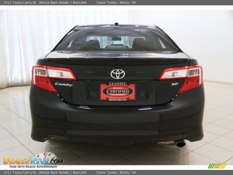2012 Toyota Camry SE Attitude Black Metallic / Black/Ash Photo #16