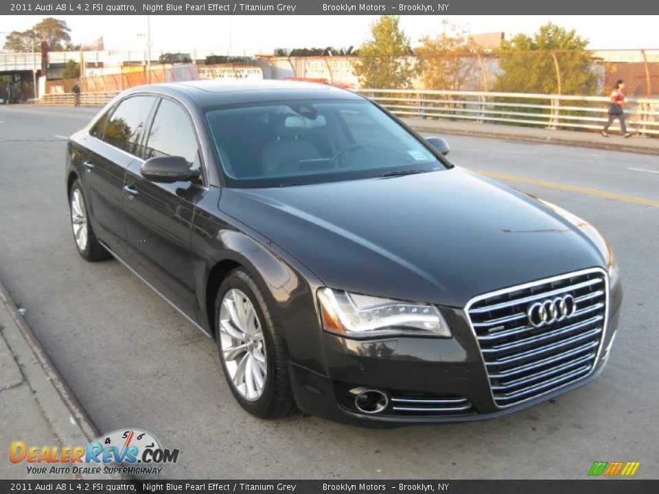 2011 Audi A8 L 4.2 FSI quattro Night Blue Pearl Effect / Titanium Grey Photo #1