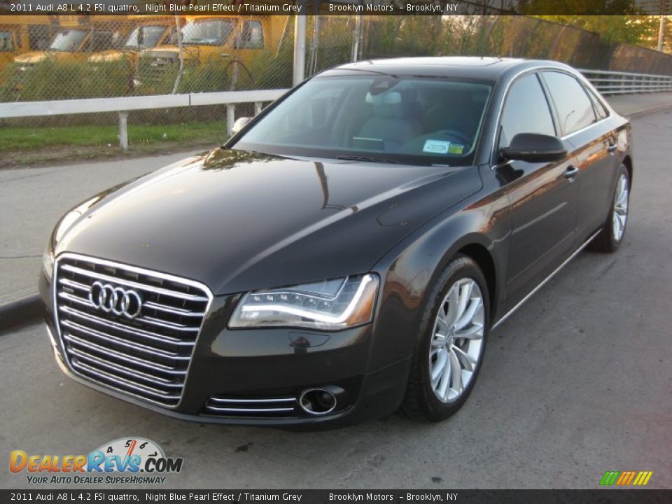 2011 Audi A8 L 4.2 FSI quattro Night Blue Pearl Effect / Titanium Grey Photo #2