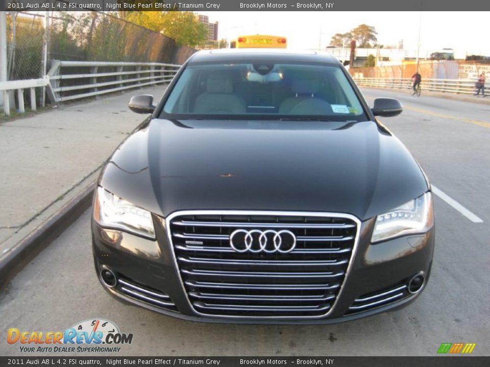 2011 Audi A8 L 4.2 FSI quattro Night Blue Pearl Effect / Titanium Grey Photo #3