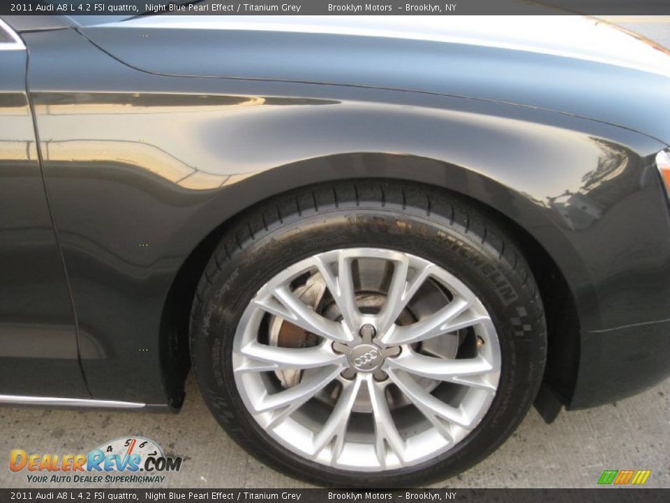 2011 Audi A8 L 4.2 FSI quattro Night Blue Pearl Effect / Titanium Grey Photo #7